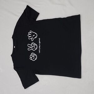 Men's Slogan Black T-shirt S